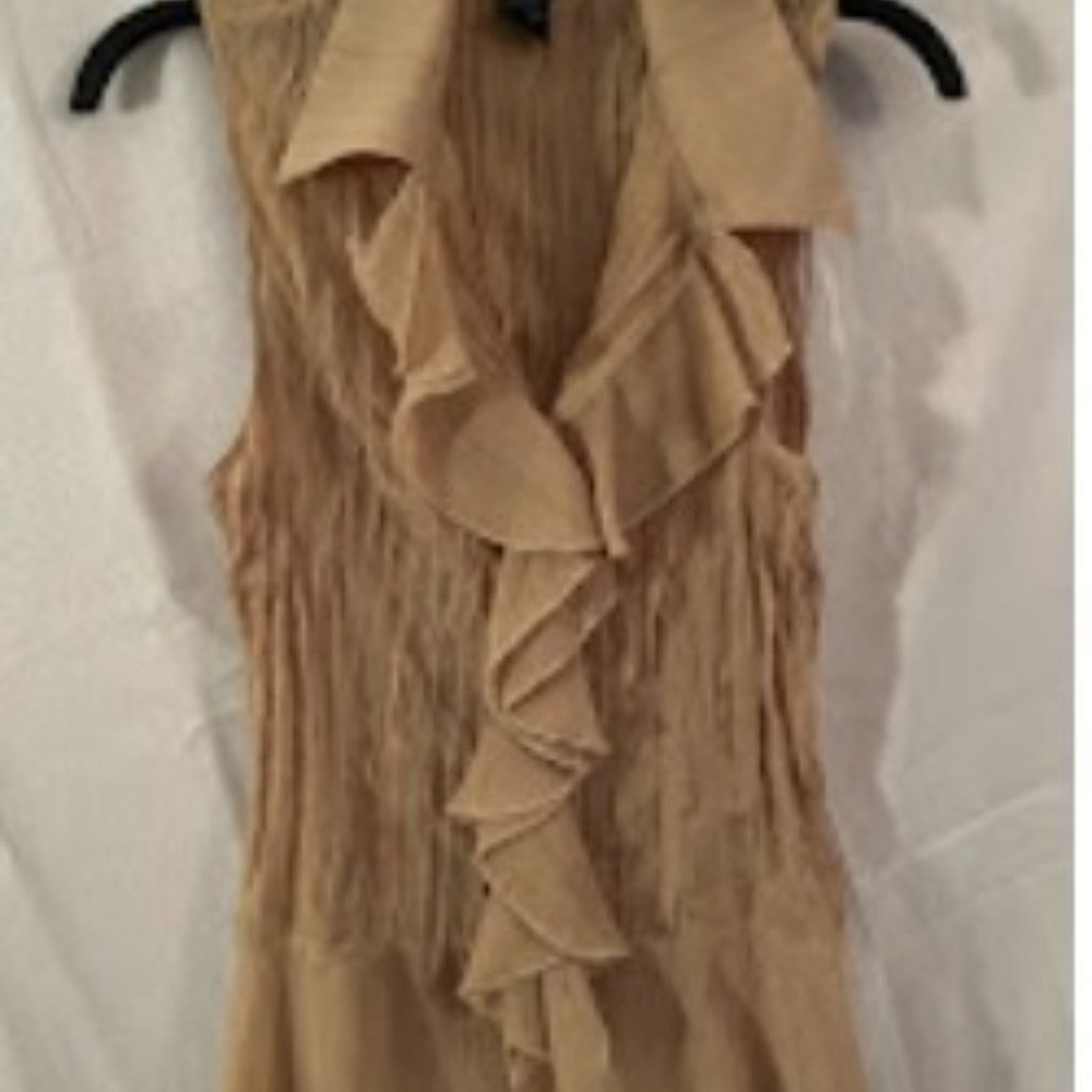 Shimmering Gold Studio 1940 Sleeveless Top Size Large